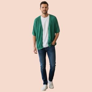 Standard Cloth Mens Green Button Cardigan Sz M